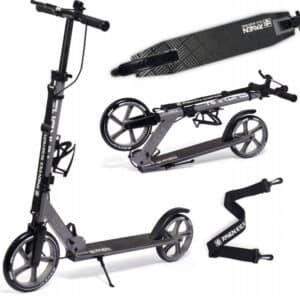 Raven Nardas Grey 230/200mm løbehjul med håndbremse ringklokke ringklokke drikkedunkholder suspension