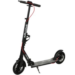 Cityscooter, aluminium, højdejusterbar og foldbar, med 200 mm PU-hjul, ABEC-7 kuglelejer, dobbelt bremsesystem