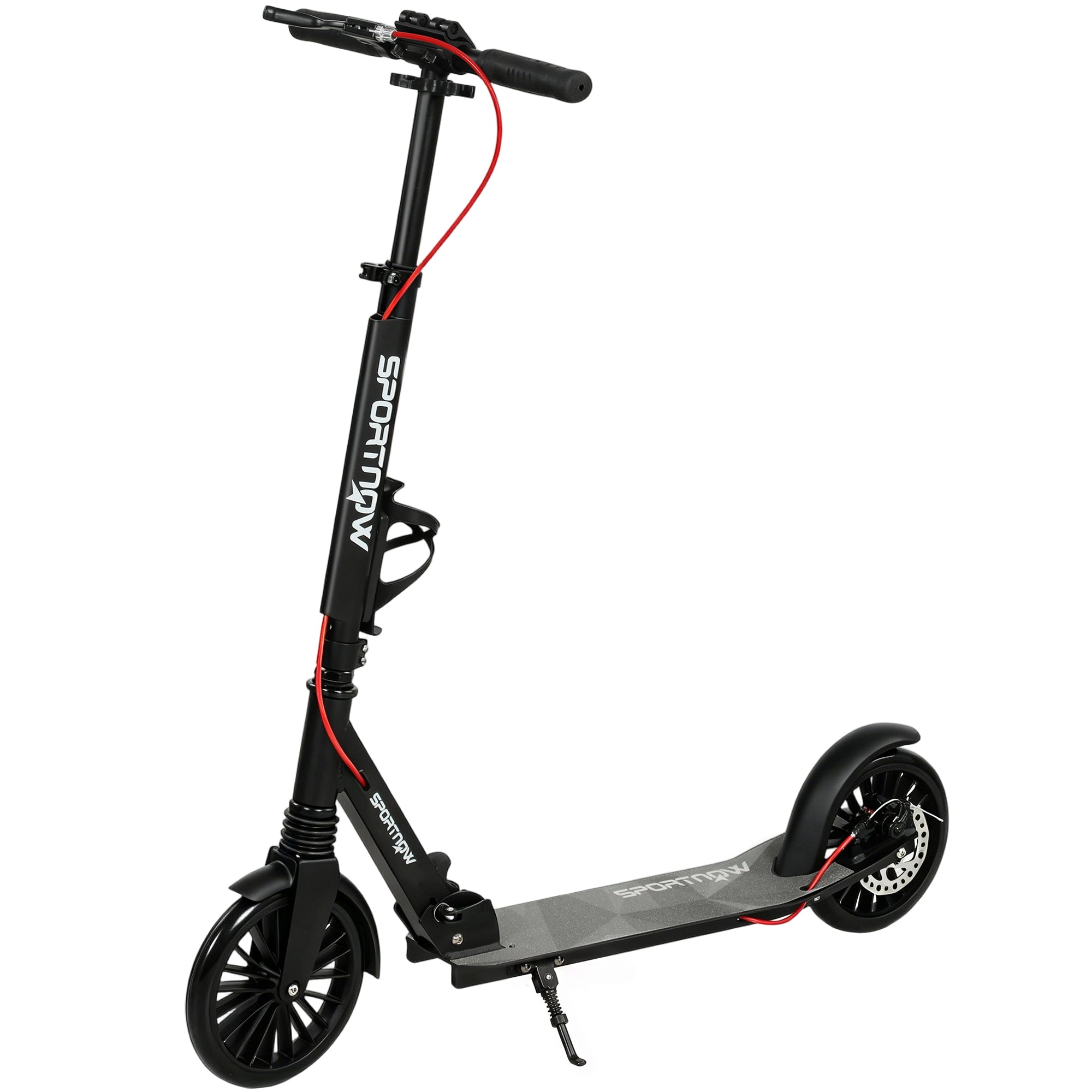 Cityscooter, aluminium, højdejusterbar og foldbar, med 200 mm PU-hjul, ABEC-7 kuglelejer, dobbelt bremsesystem