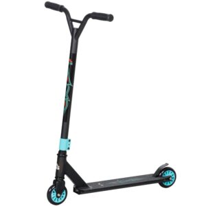 Pro stunt løbehjul, løbehjul til freestyle tricks, aluminium, metal, syntetisk læder, til børn og voksne, grøn